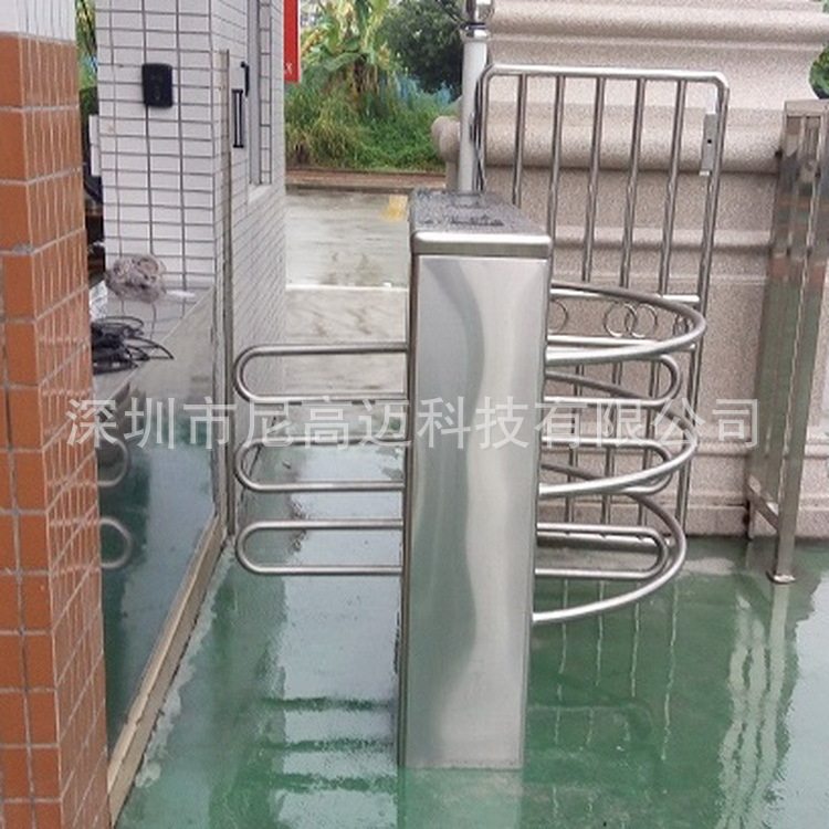 Nicomai electronically controlled cross single-row half-height turnstile factory personnel entry and exit swipe card attendance gate turnstile