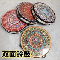 Dunhuang Feitian tambourine Xinjiang Uyghur double-sided tambourine Orff dance instrument hand-cranked tambourine for examination