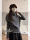 Korean-Style Gray High-Neck Knitted Vest for Women, Autumn and Winter Layering Sweater, Sleeveless Top