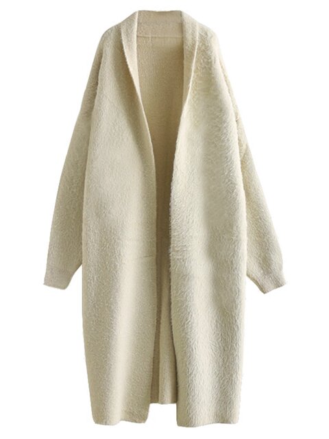 New Autumn and Winter Imitation Mink Velvet Cardigan Sweater for Women, Loose Large Size, Thickened Long Mink Fur Batwing Sleeve Knitted Jacket