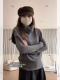 Korean-Style Gray High-Neck Knitted Vest for Women, Autumn and Winter Layering Sweater, Sleeveless Top