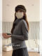 Korean-Style Gray High-Neck Knitted Vest for Women, Autumn and Winter Layering Sweater, Sleeveless Top