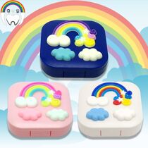 Teeth storage box mini rainbow cloud plastic baby tooth box for boys and girls to save souvenir collection box