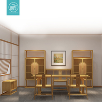 Xiangfuzhi Song Pingtoukan Kungfu tea table and chair set large bamboo tea table new Chinese style desk simple modern tea making table