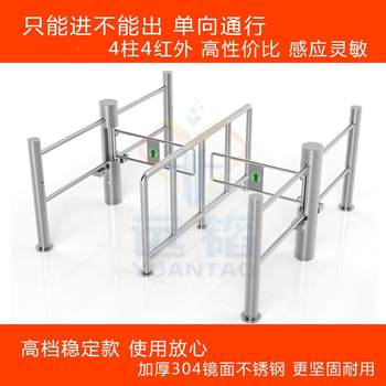 Supermarket entrance infrared 4-wire radar automatic sense eoq door door, export import single gate direction 30 stainless steel