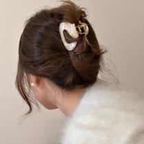 Acetic acid grabber medium size high-end temperament headwear hairpin for women 2024 new style small hair volume shark clip on the back of the head