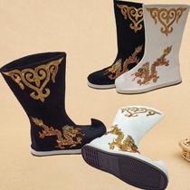 Ancient costume boots female martial arts boots raised-toe soap boots royal boots official boots retro mens shoes Chinese style Han boots ancient style