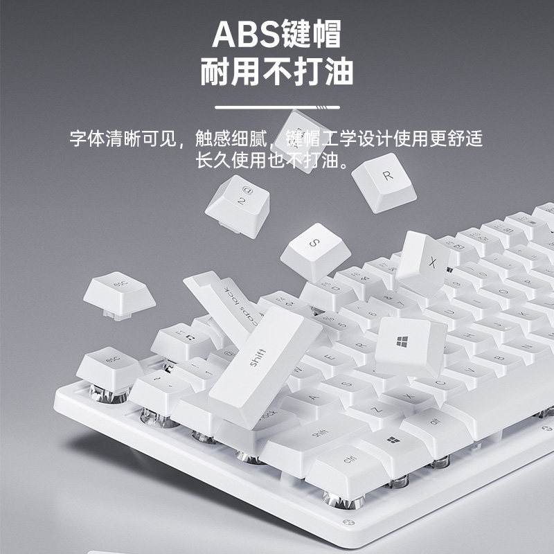 Wolf Spider S3005 Wired Office Keyboard with Bass Keys, Mechanical Feel, Notebook Desktop Keyboard with Cool Lighting Effects