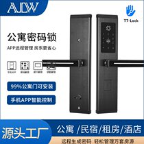 Apartment anti-theft card swipe password lock B&B stainless steel anti-theft door lock hotel IC induction smart electronic lock manufacturer