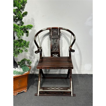 Siamese rosewood carved Kirin Xianrui top spot Chinese style classical mahogany furniture Cochin Dalbergia back chair