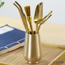 Pure copper tea ceremony six gentlemen set tea clip washing cup clip Kung Fu tea clip tea tweezers tea cup clip tea set accessories