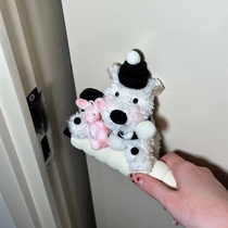 West Highland Door Knob Gloves Anti-collision Decoration Universal Entry Bedroom Door Knob Plush Doll Pendant Cute and Simple