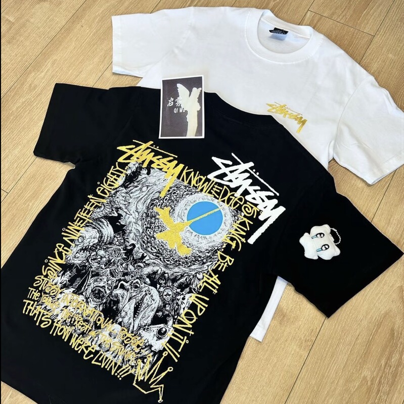 Cleanfit Independent Series Trendy Brand Summer Crow-Themed Letter Print Pure Cotton Short-Sleeve T-Shirt for Men and Women