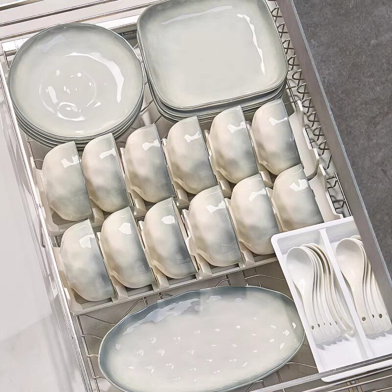 Набор посуды Jingdezhen high-end sense of dishes набор посуды для домашнего обихода 2026 новые простые блюда посуда для новоселья и палочки для еды керамическая подглазурная цветная еда