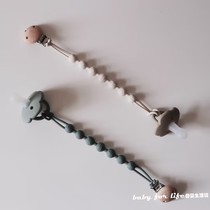 ins Nordic baby silicone pacifier chain with pacifier clip baby soothing molar stick chewing teether to prevent the chain from falling off