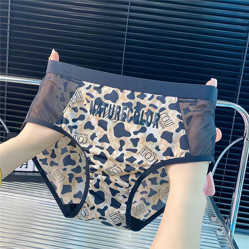 Victoria Sexy Leopard Print Mid-High Waist Panties for Women, Large Size Seamless High-End Shorts, Mesh Hollow Triangle Panties Victoria Sexy Leopard Print Mid-High Waist Panties for Women, Large Size Seamless High-End Shorts, Mesh Hollow Triangle Panties