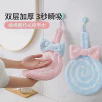 (Internet celebrity model) cute hand towel childrens hanging small towel kitchen handkerchief soft absorbent lint-free and quick-drying