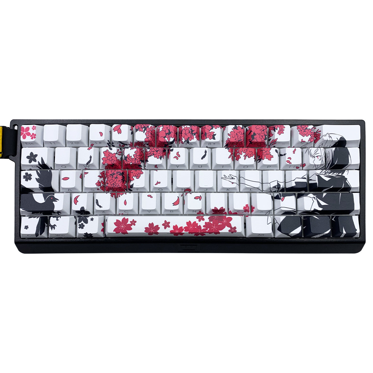 Raven Sakura樱花客制乌鸦少年透光键帽匹配WOOTING60HE+ mad60评价- 淘宝网