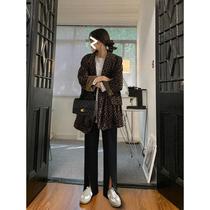 Fat Sister Ice Silk Wide Leg Pants Womens Drapey Summer 2024 New Large Size Slim Slit Casual Straight Pants