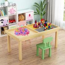 Building block table childrens multi-functional toy table home space sand belt game table baby sand table table toddler gift