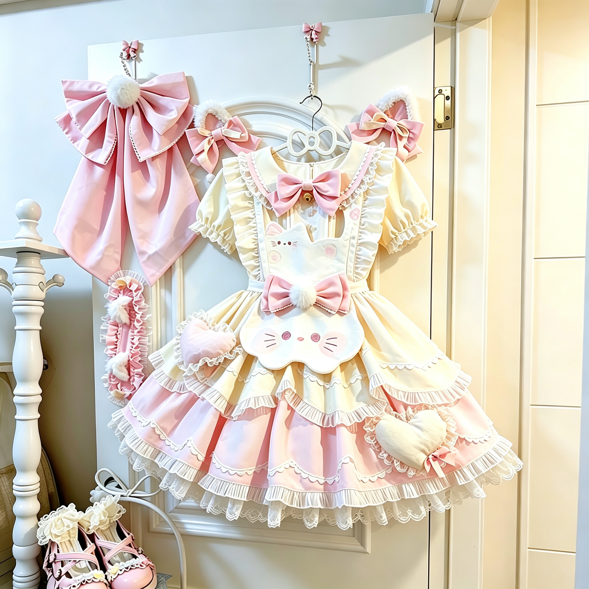 Подлинное маленькое принцесса костюм, передник, платье, стиль Лолита, Lolita OP