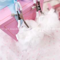 Love Fun Milk Powder Playing with Puff* Cute Rabbit Love Thorns Front Ball Butterfly Bow Bell Hair Dang Puff Color White Breast Clip FYS Play Passion