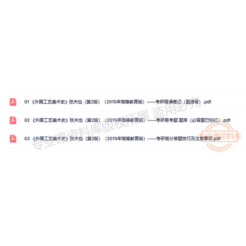 《History of Foreign Crafts and Fine Arts》 by Zhang Fuye (Second Edition) Exam Preparation Notes Easy-To-Memorize Exam Questions Must-Memorize Questions