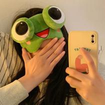 Cute frog eye mask for girls to block light for sleep not to tie the head during lunch break to relieve eye fatigue cartoon and funny
