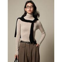 German Yangzi yarn high collar 100 woolen sweater ultra-fine 18-needle one-piece seamless bottoming sweater 2024 spring knitted sweater