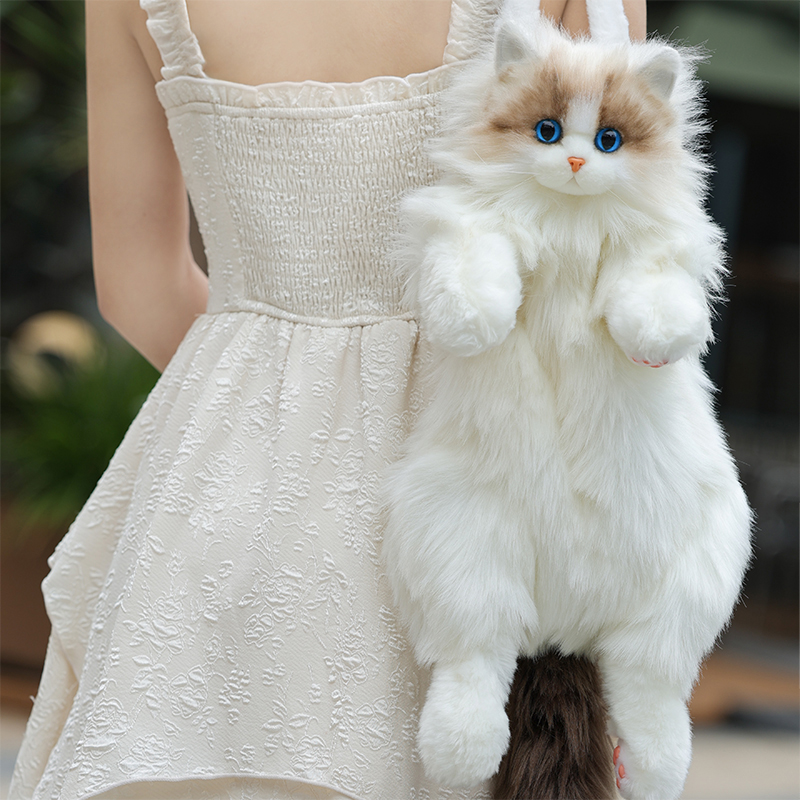 シミュレーションラグドール猫バックパック子猫人形人形ぬいぐるみバッグ子供女の子の誕生日高級ギフト