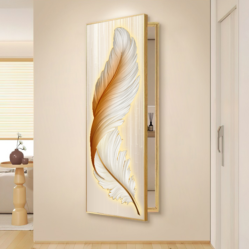 Modern Light Luxury Invisible Full-Length Mirror Decorative Painting, Hidden Door-Style Dressing Mirror Mural