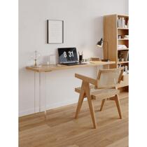 Desk narrow table solid wood home cream style small luxury apartment extremely narrow long table balcony light bedroom BOJ room student writing