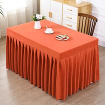 Meeting tablecloth rectangular tablecloth for hotel conference room business office QGZ catering tablecloth stall set round