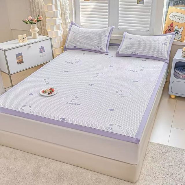 New ice bean b bean mat summer single summer washable sheet ice silk mat three-piece set