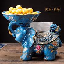 Dingmei Diamond Elephant Tissue Box Living Room Coffee Table Multifunctional Paper Box American Remote Control Storage European Creative
