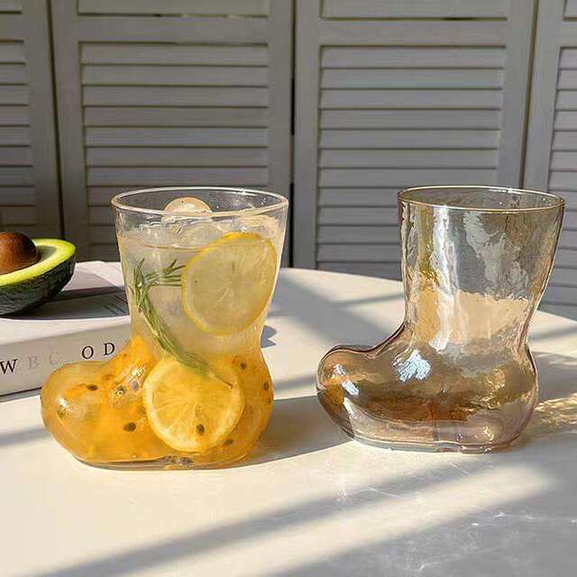 Funny beer mug boots glass cup rain shoes ins style internet celebrity creative transparent juice drink cold drink cup