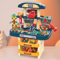 New childrens repair tool box toy set boy repair bench disassembly baby boy puzzle play house screw