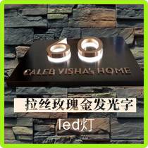 Customized antique copper villa door number luminous door number outdoor hotel customized outdoor yard manager room number plate