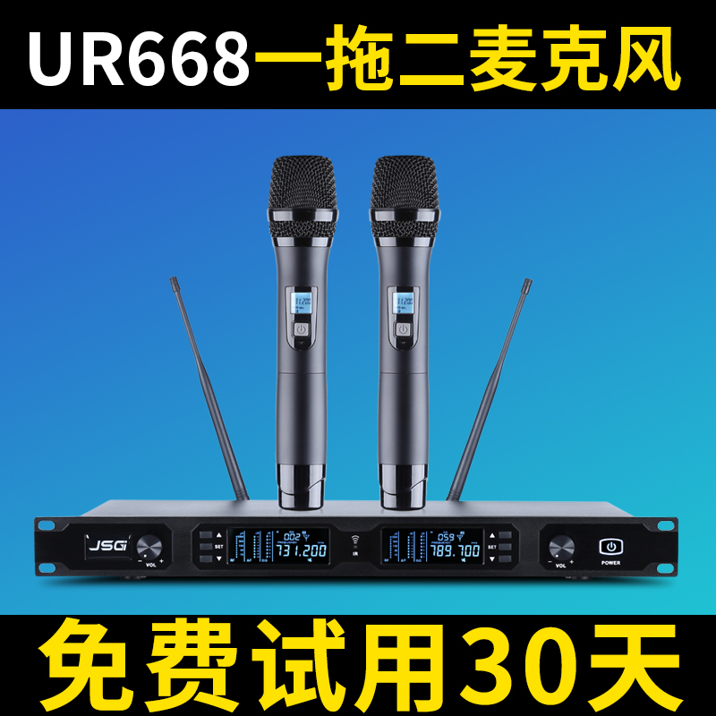 Jsgi One-To-Two Wireless Microphone Performance Lavalier Microphone Family Karaoke Home Ktv Singing Conference
