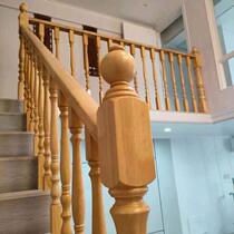 (Rubber wood handrail) Outuou staircase solid wood columns 72 hours delivery duplex floor guardrail customization