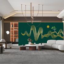 New Chinese-style modern decorative painting exhibition hall with sentimental landscapes living room entrance hall bedroom bedside study aisle mural