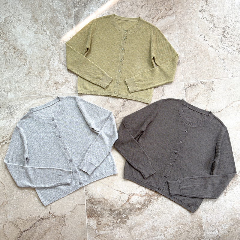 Stock Clearance: Wool Blend, Solid Color, Casual, Petal Edge, Outerwear, Knitted Cardigan