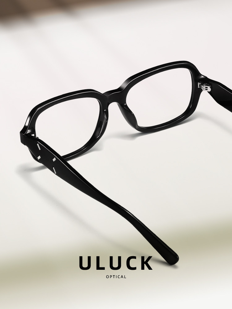 2025 New Model Gm Large Black Frame Glasses for Nearsightedness, Customizable Prescription, for Women, Natural Look, Makes Face Look Slimmer, Blue Light Blocking Frame Mm114