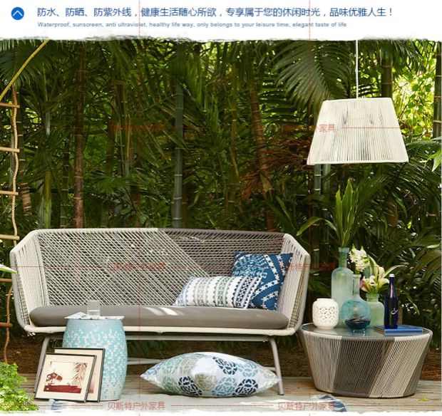 Sofa mây sáng tạo kết hợp vườn ban công mây bàn ghế cafe biệt thự sân vườn ngoài trời mây ghế cà phê bàn ​​cà phê - Bàn ghế ngoài trời / sân bàn ghế ngoài trời giá rẻ