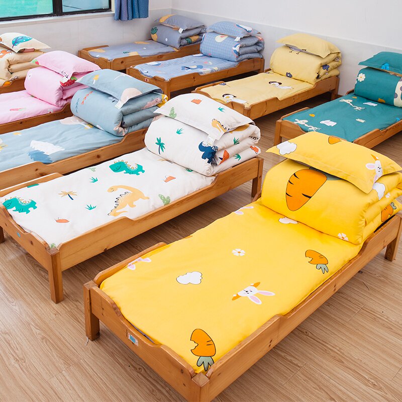 Kindergarten quilt three-piece set with core baby into the kindergarten bedding six-piece set of children's bed quilt nap pure cotton bedding