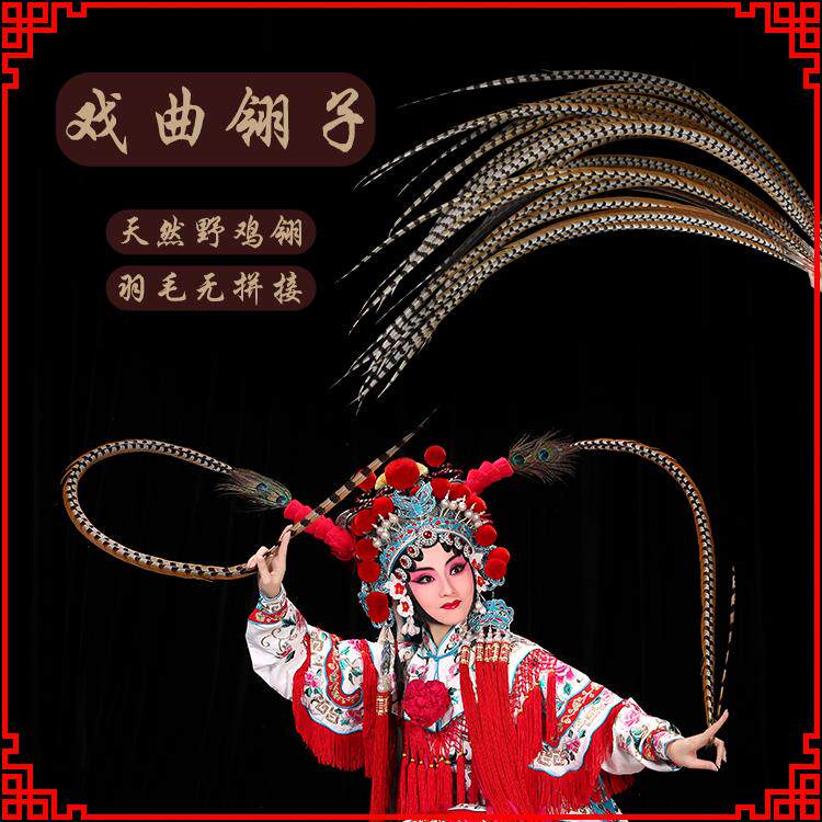 什么是正龙戏装里的天然雉鸡羽翎毛一对长翎子?2026年的京剧表演有何新潮流?-古典舞配饰-淘宝百科网