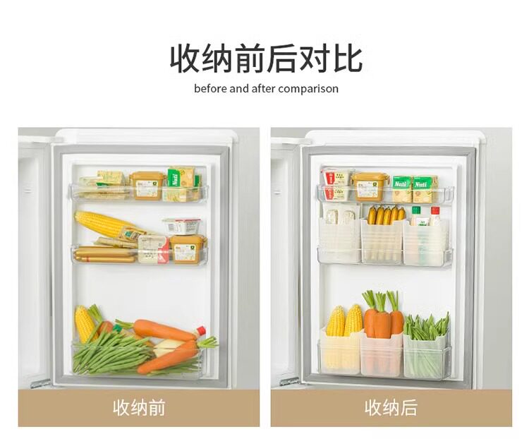 Питание коробки 冰箱侧门收纳盒鸡蛋高食品侧面保鲜盒内侧置物架抽屉整理神器