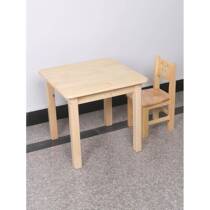 Kindergarten tables and chairs solid wood nursery class baby home rubber wood square table childrens pine writing desk set