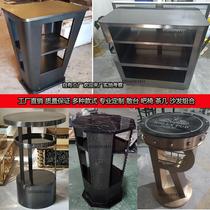 Zhejiang customized bar scattered table clear bar high tables and chairs nightclub disco stainless steel high bar tables and stools high iron