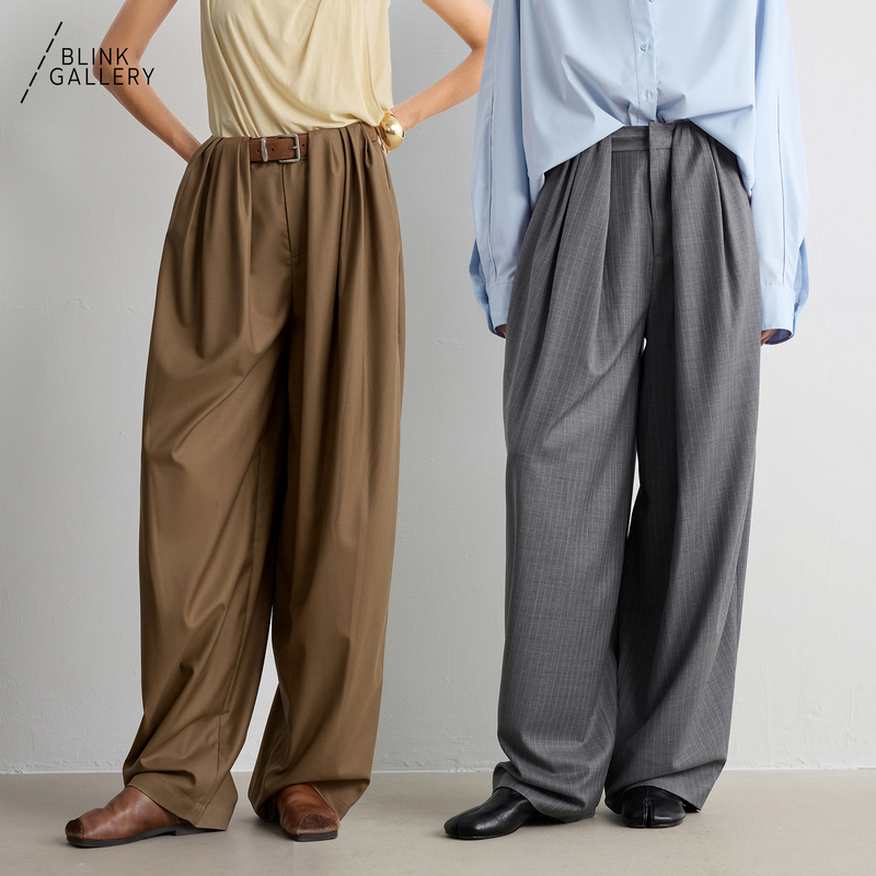 Blink/Dong Life Same Style Wool Versatile Deconstructed Three-Dimensional Pleated Lantern Casual Loose-Fit Trousers Balloon Pants